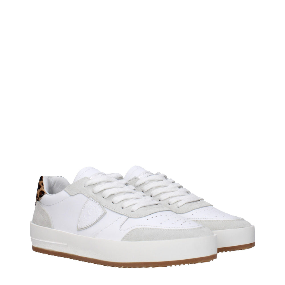 Philippe Model Weiße Leder-Low Tops