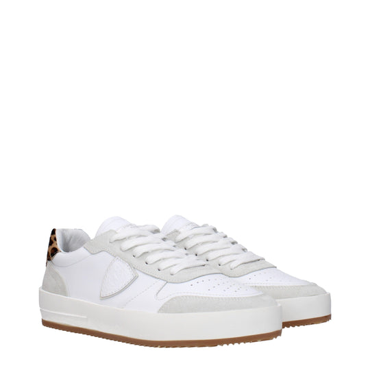 Philippe Model Weiße Leder-Low Tops