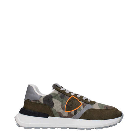 Philippe Model Grüner Stoff Sportliche Turnschuhe