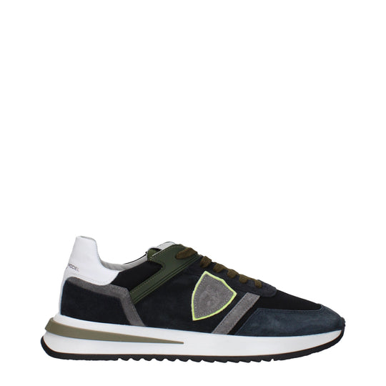 Philippe Model Blaue Leder-Low Tops