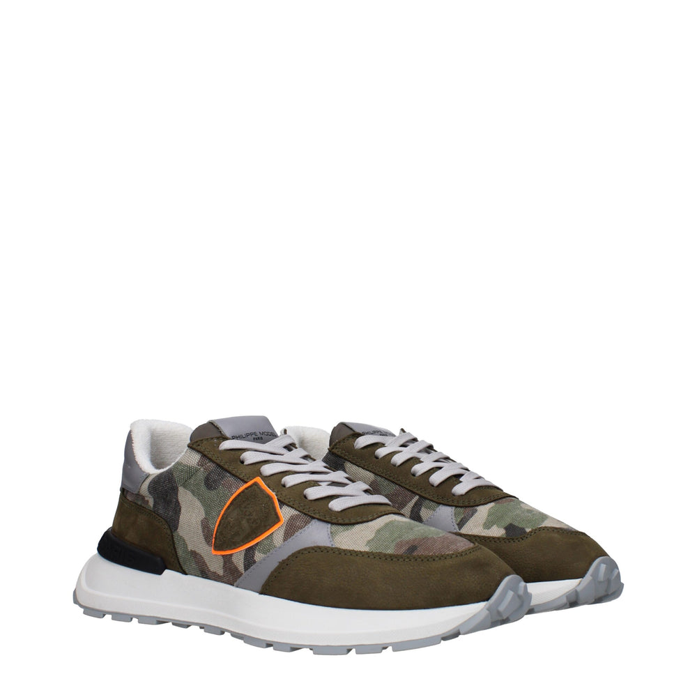 Philippe Model Grüner Stoff Sportliche Turnschuhe