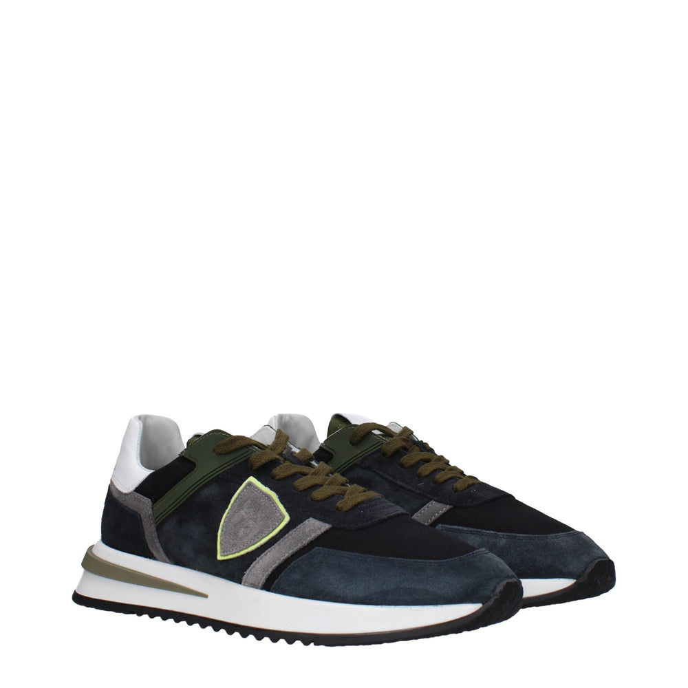 Philippe Model Blaue Leder-Low Tops