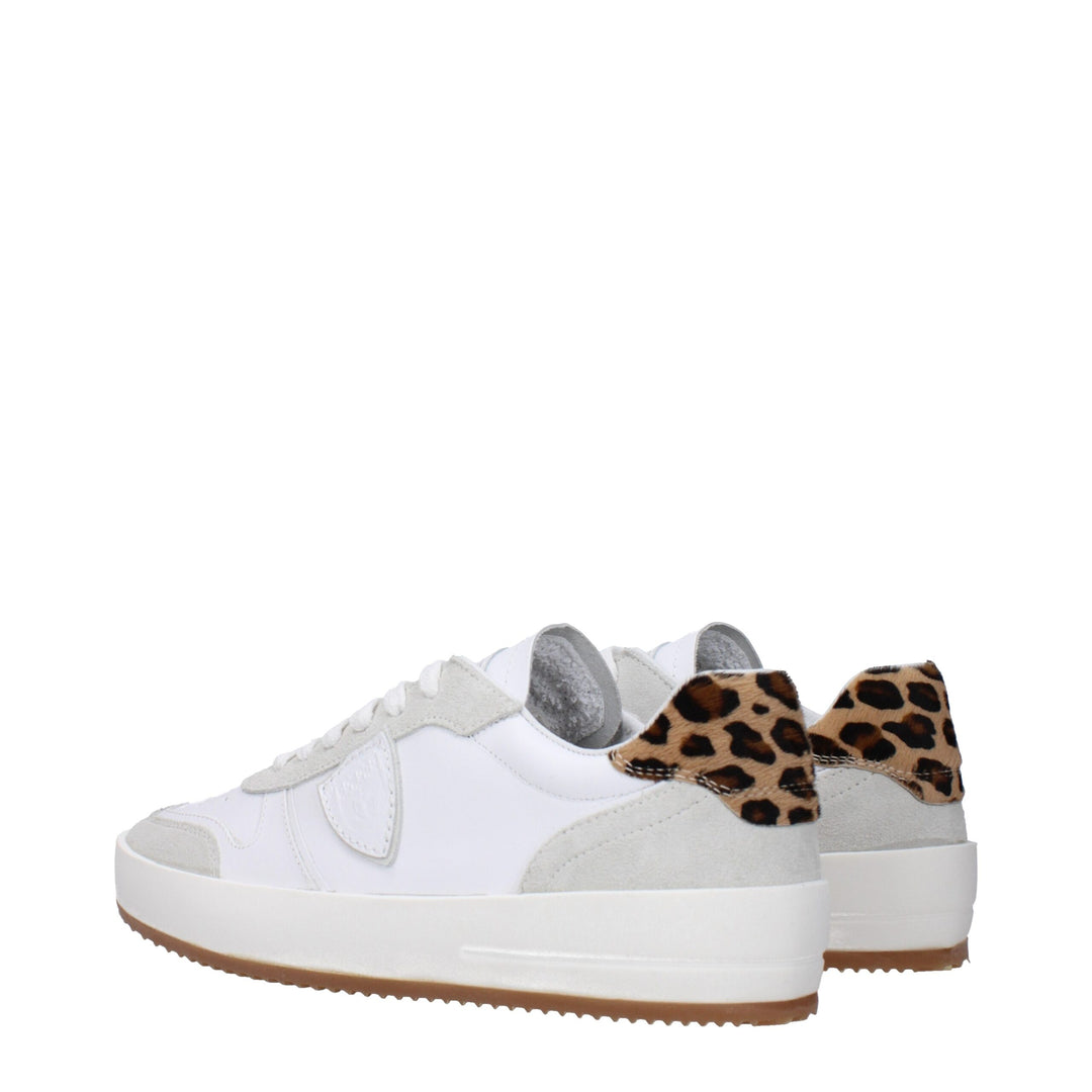 Philippe Model Weiße Leder-Low Tops