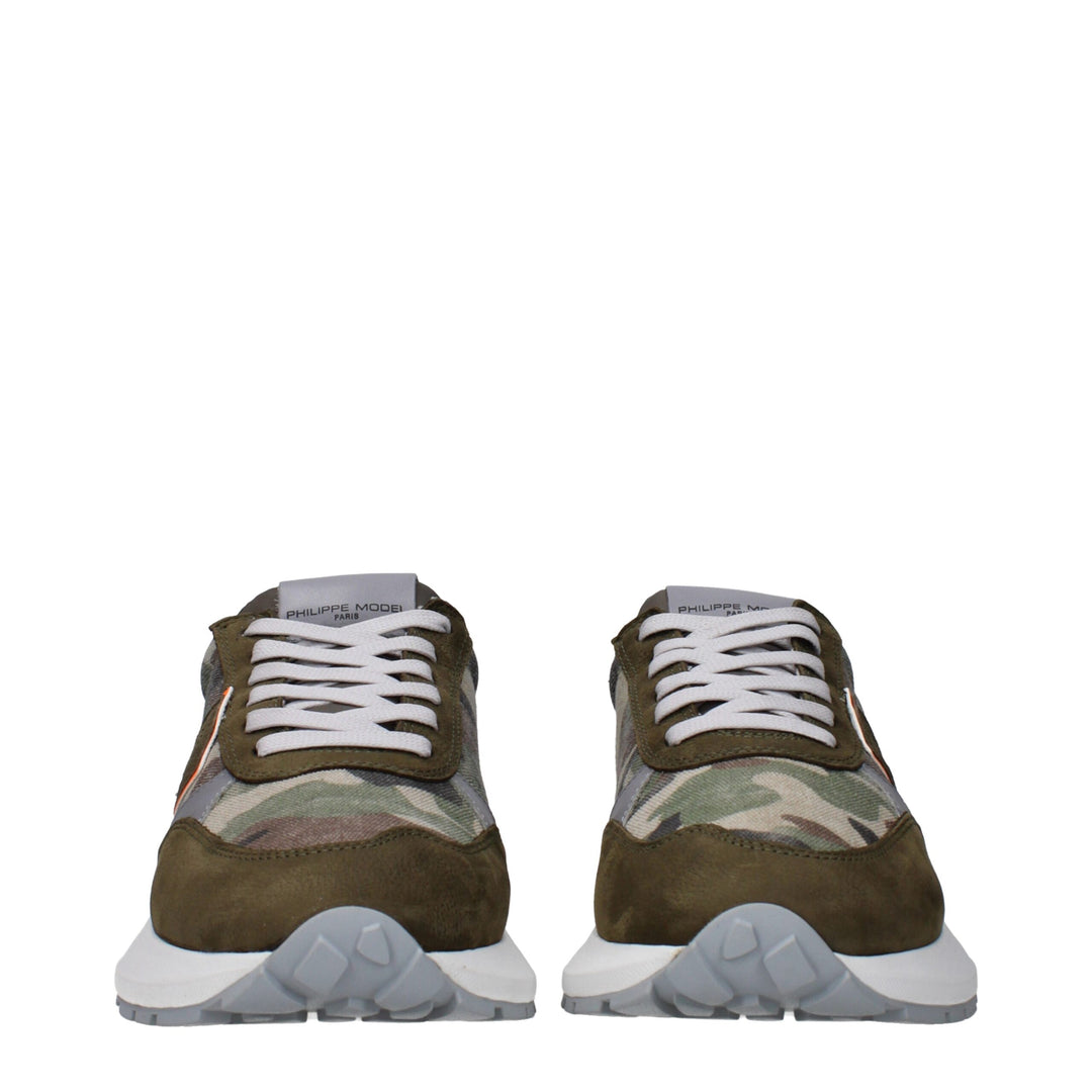 Philippe Model Grüner Stoff Sportliche Turnschuhe
