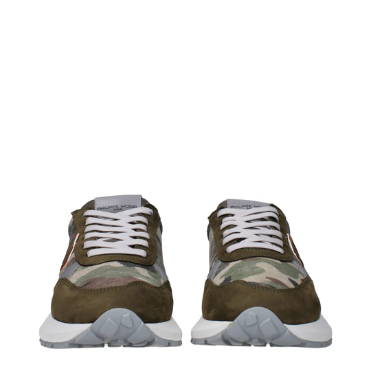 Philippe Model Grüner Stoff Sportliche Turnschuhe