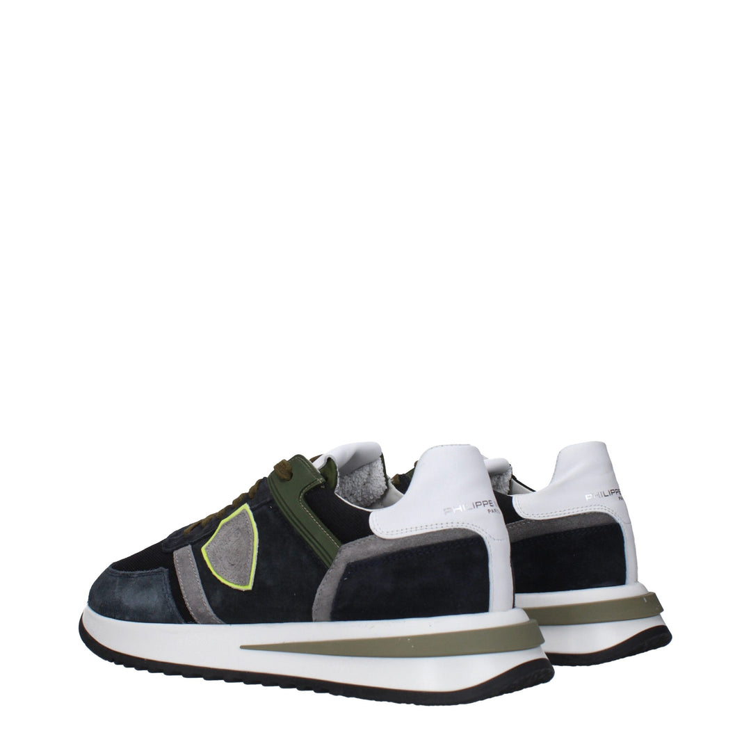 Philippe Model Blaue Leder-Low Tops