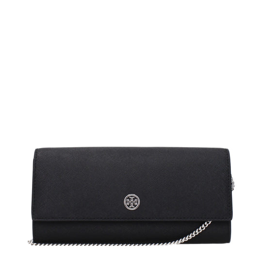 Tory Burch Schwarze Leder Clutch Bags