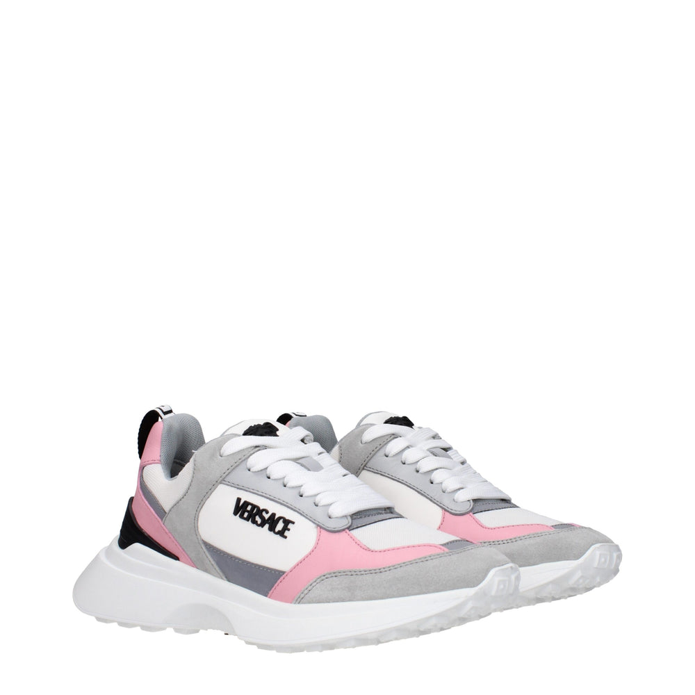Versace Weißer Stoff Turnschuhe
