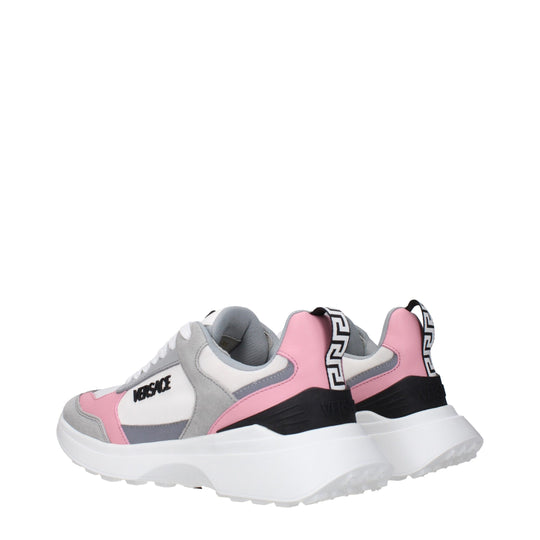 Versace Weißer Stoff Turnschuhe
