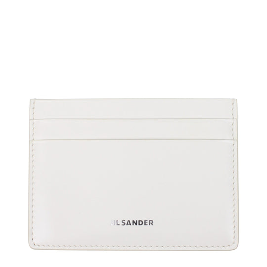 Jil Sander Weißes Leder Kartenhalter
