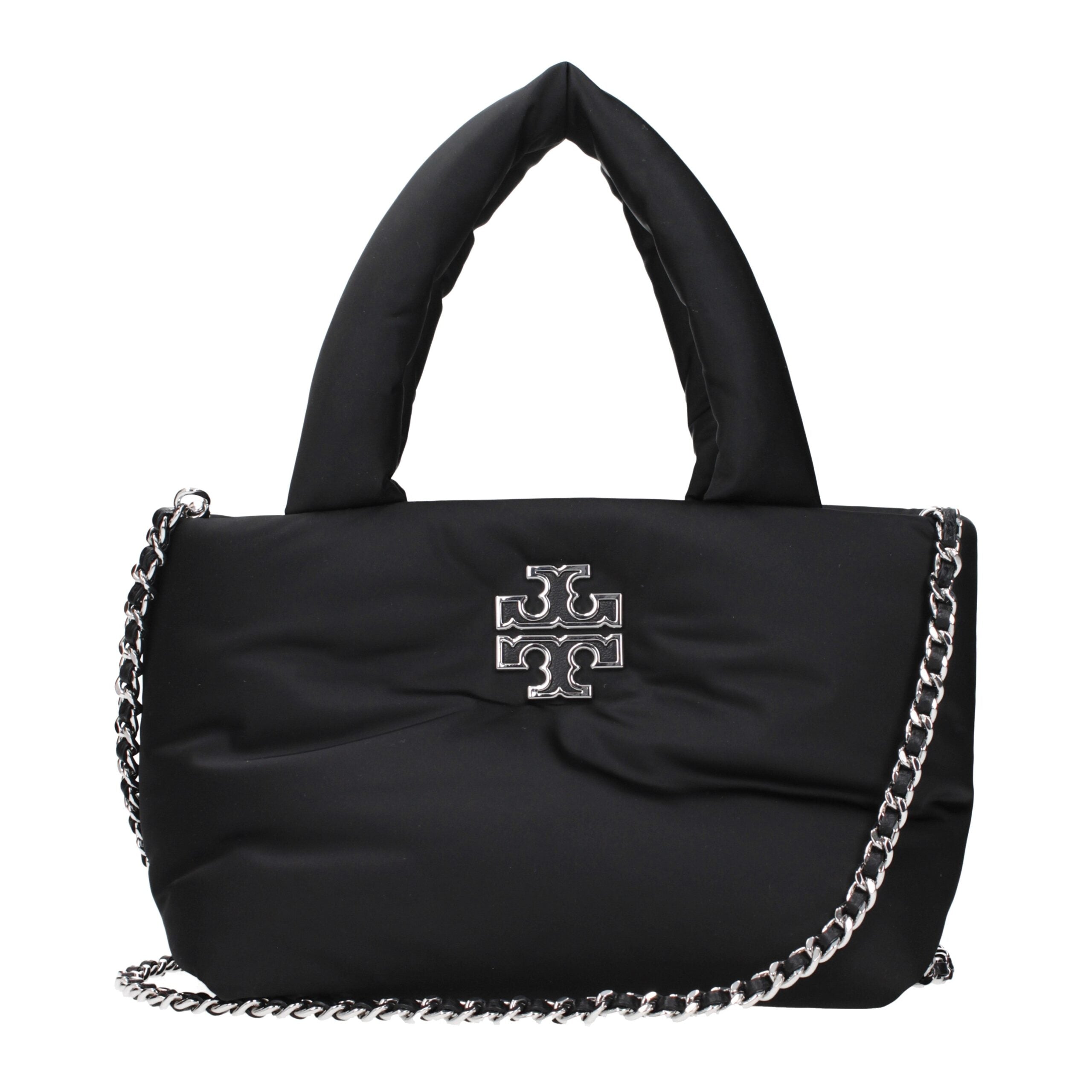 Tory Burch Schwarze Stoffhandtasche