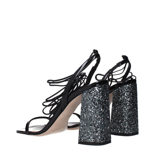 Miu Miu Schwarze Leder-Plateaus