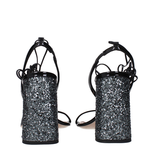 Miu Miu Schwarze Leder-Plateaus