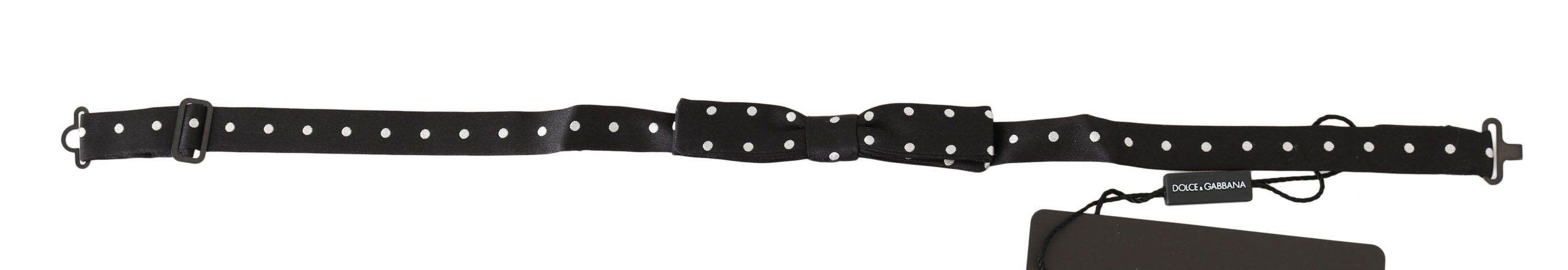 Dolce & Gabbana Elegante Schwarz gepunktete Seidenfliege - Léoré