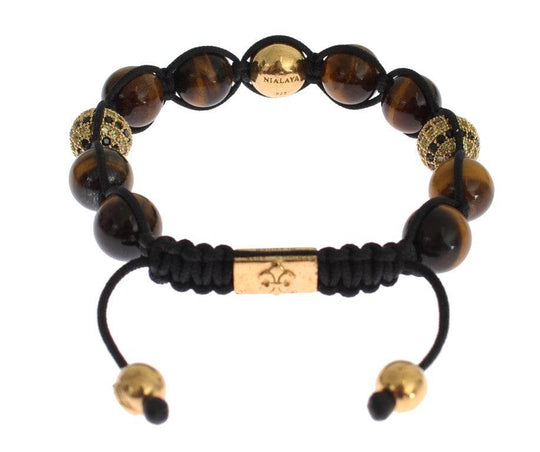 Nialaya Schickes Multicolor CZ & Tigerauge-Armband - Léoré