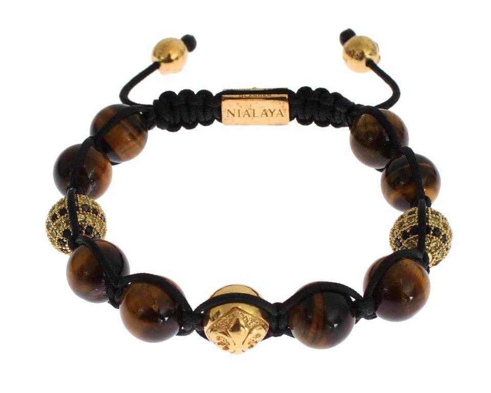 Nialaya Schickes Multicolor CZ & Tigerauge-Armband - Léoré