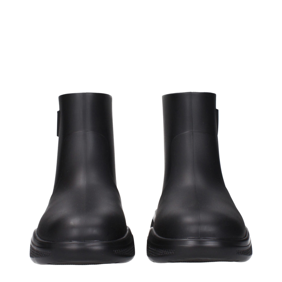 Prada Schwarze Baumwollstiefeletten