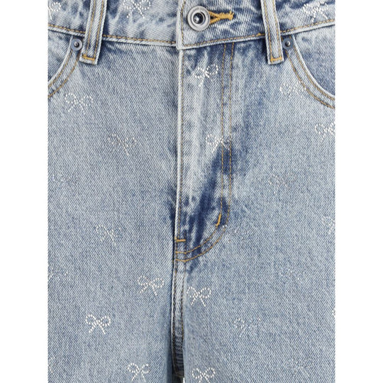 Self-Portrait Schleife Diamant Jeans