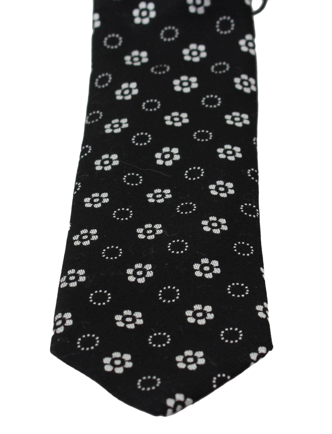 Dolce & Gabbana Elegante Schwarze Seidenkrawatte mit Blumenmuster - Léoré