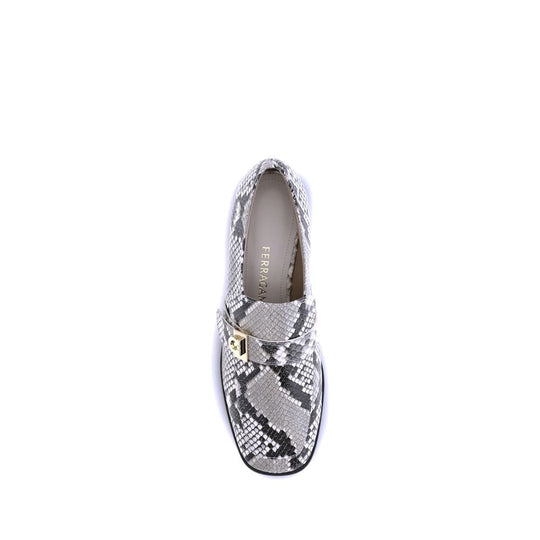 Ferragamo Loafers aus Leder mit Pythonmuster
