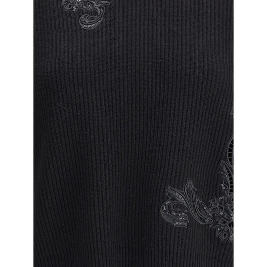 Versace Barocco-Pullover mit Blattstickerei