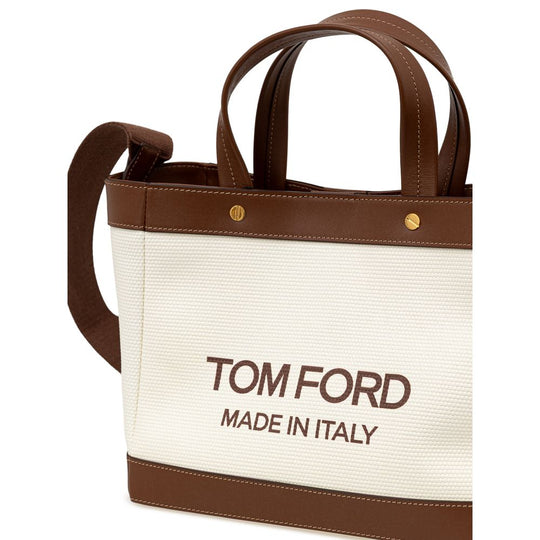 Tom Ford Beigefarbene Tote Bag aus Baumwolle