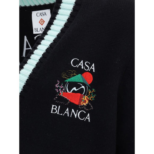 Casablanca Gestickte Strickjacke aus Merinowolle