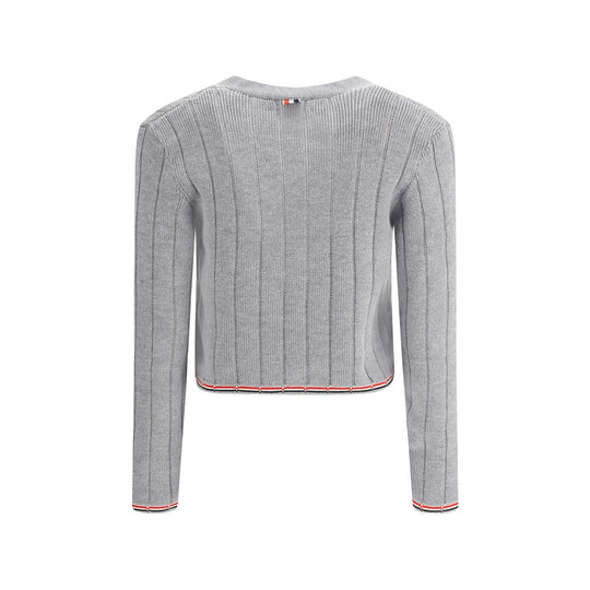 Thom Browne Leiter Vollnadel Rippenstich V-Ausschnitt Auto