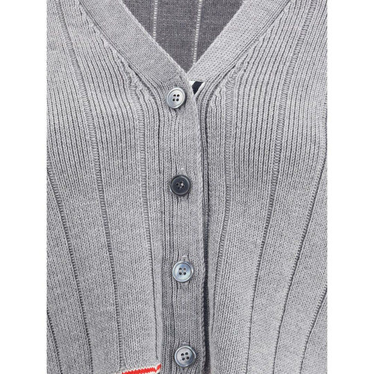 Thom Browne Leiter Vollnadel Rippenstich V-Ausschnitt Auto