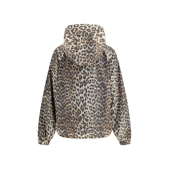 Ganni Leopard Regenmantel Jacke
