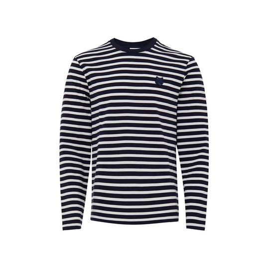 Maison Kitsuné Blaues Baumwoll-Langarmshirt