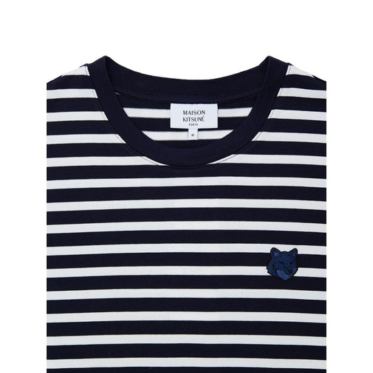Maison Kitsuné Blaues Baumwoll-Langarmshirt