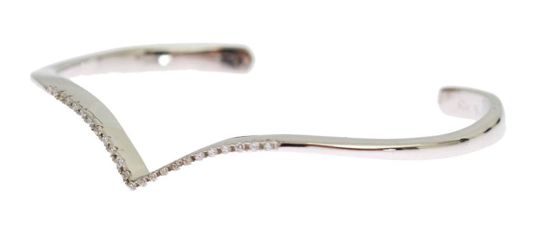 Nialaya Eleganter Silber-Armreif mit klaren CZ-Akzenten - Léoré