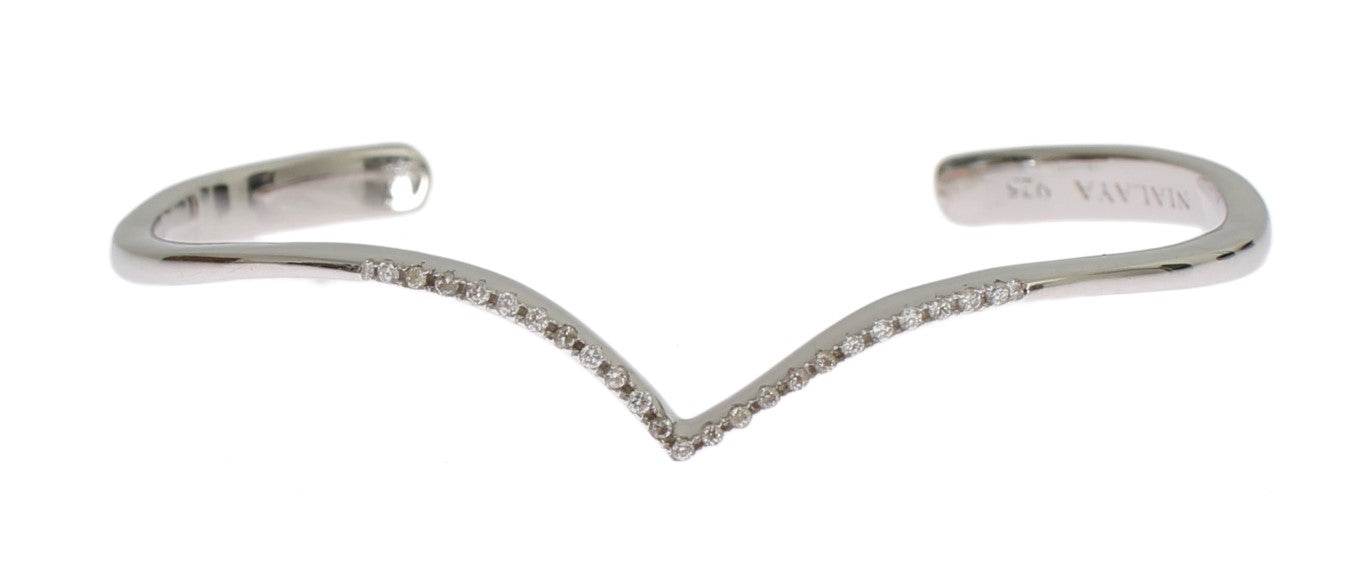 Nialaya Eleganter Silber-Armreif mit klaren CZ-Akzenten - Léoré