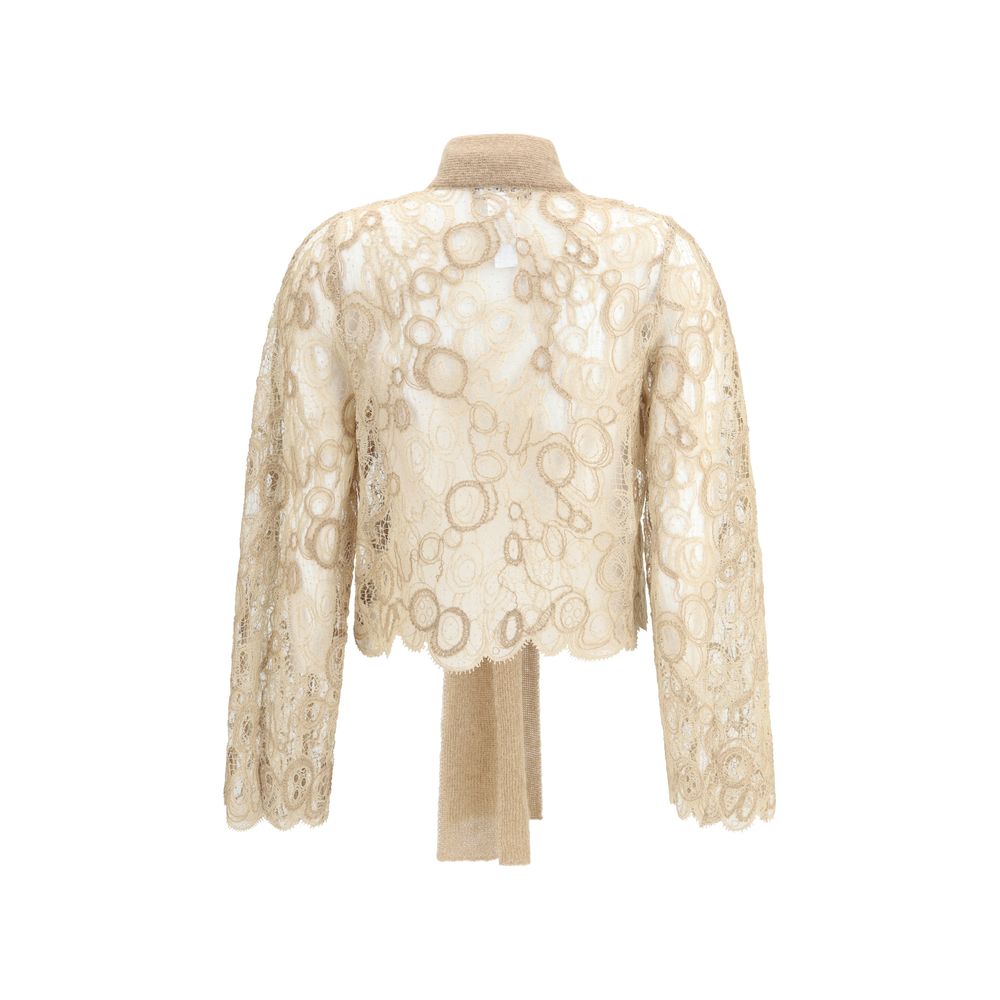 Fabiana Filippi Shirt mit Spitzenbesatz