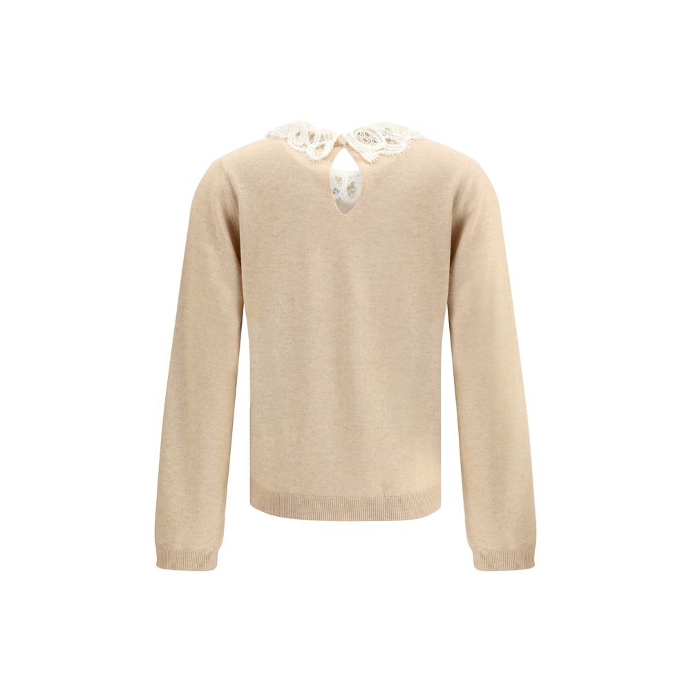 Fabiana Filippi Pullover mit Spitzenkragen