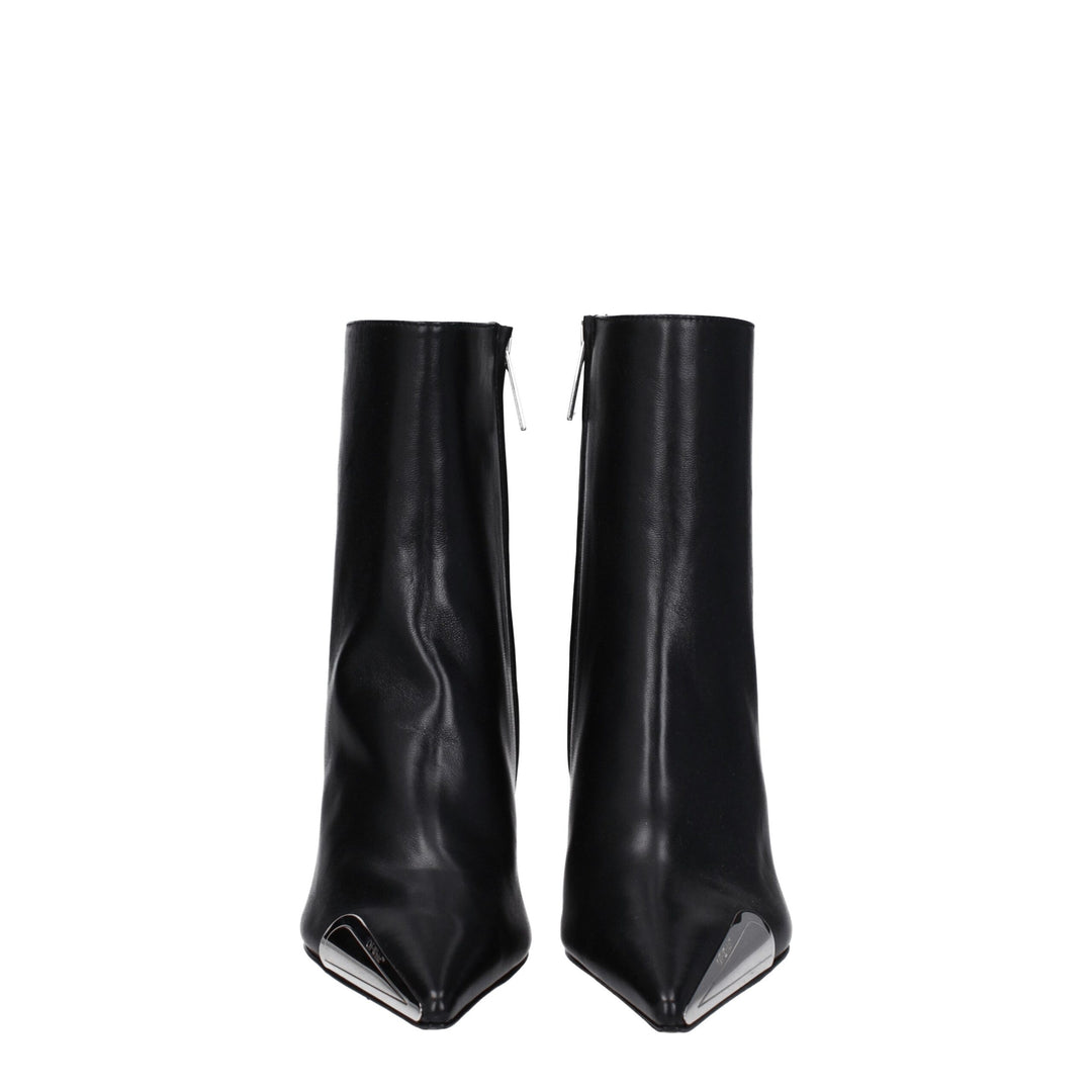 Off-White Schwarze Lederstiefeletten