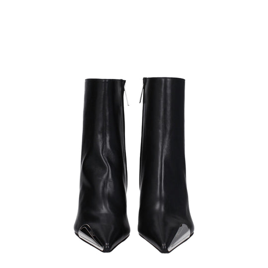 Off-White Schwarze Lederstiefeletten