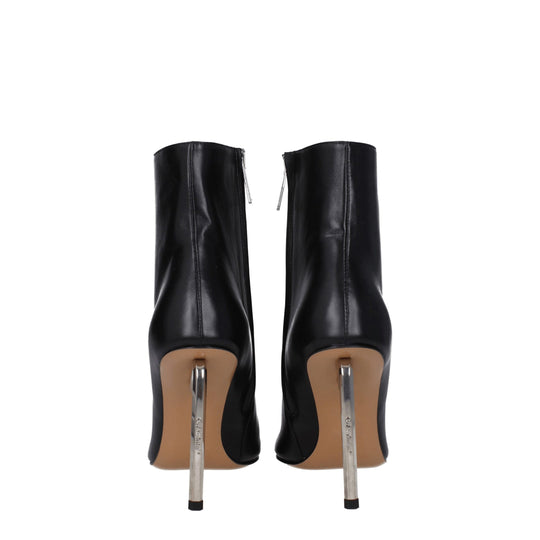 Off-White Schwarze Lederstiefeletten