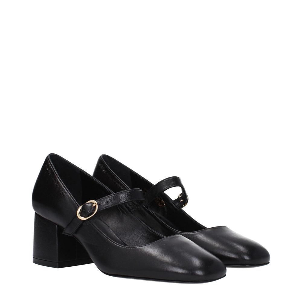Stuart Weitzman Schwarze Leder Pumps mit mittlerem Absatz