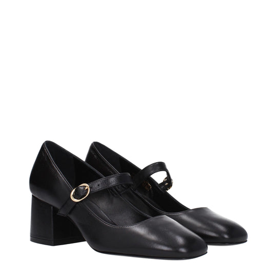 Stuart Weitzman Schwarze Leder Pumps mit mittlerem Absatz