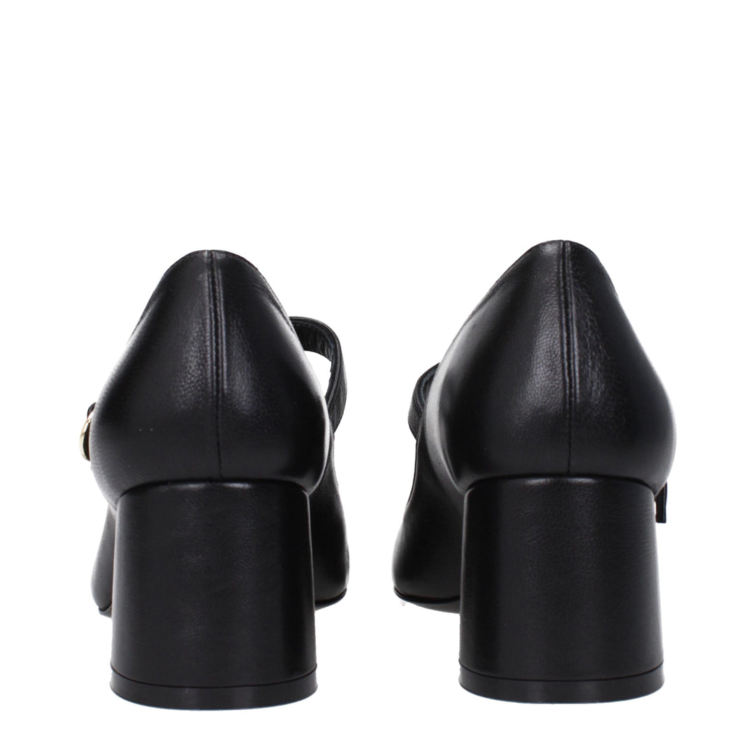 Stuart Weitzman Schwarze Leder Pumps mit mittlerem Absatz