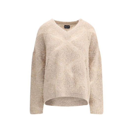 Giorgio Armani Pullover mit V-Ausschnitt aus einer Mischung aus Kaschmir und Alpaka