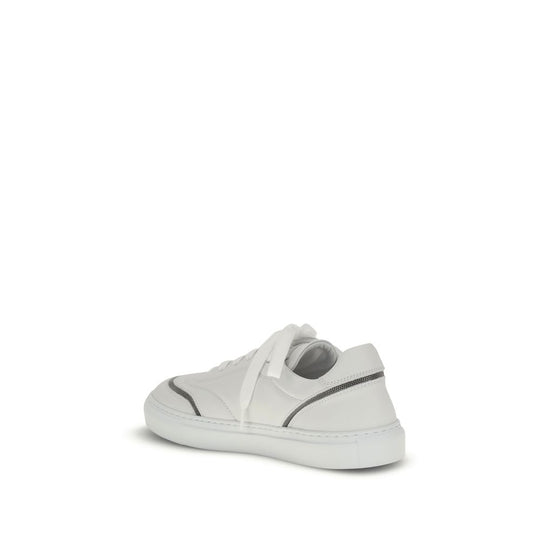Brunello Cucinelli Sneakers aus Leder mit glänzenden Details