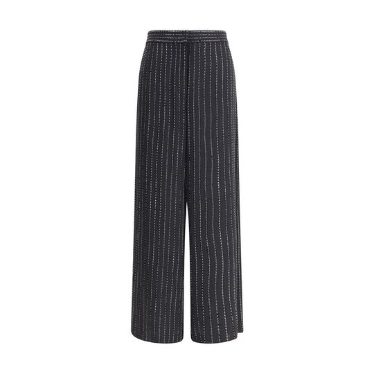 Giorgio Armani Seidenhose mit weitem Bein und Strass