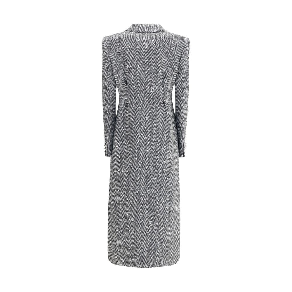 Alessandra Rich Langer Tweed-Mantel