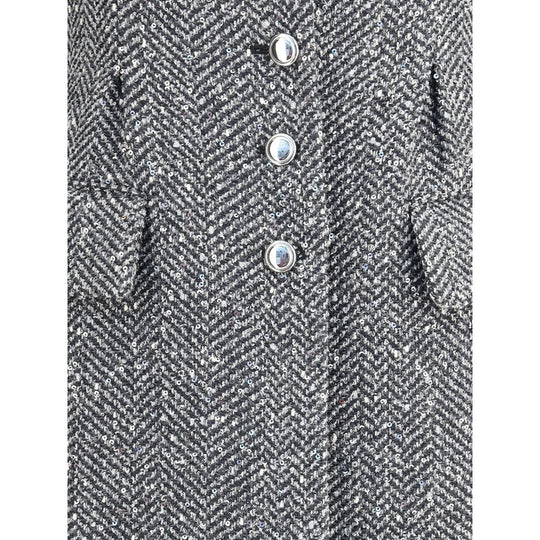 Alessandra Rich Langer Tweed-Mantel