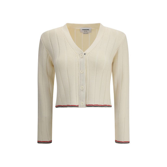 Thom Browne Leiter Vollnadel Rippenstich V-Ausschnitt Auto