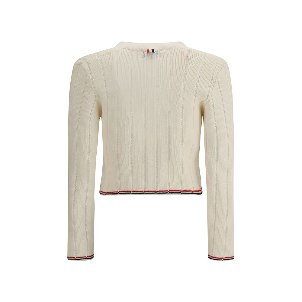 Thom Browne Leiter Vollnadel Rippenstich V-Ausschnitt Auto