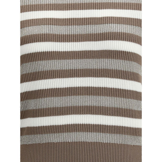 Brunello Cucinelli Glitzernder gestreifter Pullover